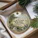A decorative ornament with a scenic image of Sadlers Creek State Park, South Carolina, hanging from a string.