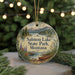 A round ornament with a scenic landscape of mountains, trees, and a lake, featuring the text "Salmon Lake State Park, Montana" on it.