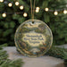 A round ornament with a scenic landscape of Shenandoah River State Park, Virginia, featuring a river, mountains, and wildlife.