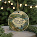 A round ornament with a scenic image of Silver Lake State Park, Vermont, featuring a lake, mountains, and a duck.