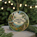 A round ornament featuring a lighthouse and a scenic landscape, with the text "South Bass Island State Park, Ohio" displayed prominently.