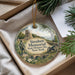 A decorative ornament with a scene depicting Steuben Memorial State Historic Site in New York, featuring a statue, a bridge, and a cannon.