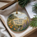 A decorative ornament with a scenic landscape of mountains, trees, and flowers, featuring the text "Andrew Moles Park, California" on it.