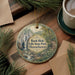 A circular ornament featuring a scenic image of Bash Falls State Park in Massachusetts, with the text "Bash Falls State Park, Massachusetts" prominently displayed.