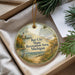 A round ornament with a scenic landscape of a bay, lighthouse, and surrounding greenery, along with the text "Bay City State Recreation Area, Michigan".