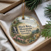 A decorative ornament with a scenic landscape of Black Rock Mountain State Park, Georgia, hanging from a string.