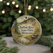 A round ornament with a scenic image of Buffalo River State Park in Minnesota, featuring a river, forest, and mountains.