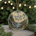 A round ornament with a scenic image of the Cascade River State Park in Minnesota, featuring a waterfall and forest landscape.