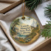 A decorative ornament with a scenic landscape of Caswell Memorial Park, California, hanging from a string.
