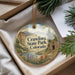 A decorative ornament with a scenic landscape of Crawford State Park, Colorado, featuring mountains, a river, and wildflowers.