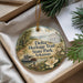 A decorative ornament with a scenic image of Delta Heritage Trail State Park, Arkansas, featuring a river, a house, and wildlife.