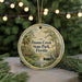 A circular ornament featuring a scenic image of Dunns Creek State Park in Florida, with a bird perched on a tree branch in the foreground.