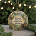 A round ornament with a painting of a lighthouse and a building, surrounded by greenery, with the text "Fayette Historic State Park, Michigan" displayed on it.