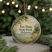 A round ornament with a scenic image of a fox in a field, surrounded by trees and a body of water, with the text "Fox Point State Park, Delaware" displayed on it.