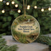 A round ornament with a scenic image of Franklin Creek, the State Natural Area in Illinois, surrounded by greenery and a waterfall.