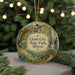 A decorative ornament featuring a scenic image of Giant City State Park, Illinois, with a waterfall and a bridge in the background.