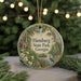 A round ornament with a scenic image of Hamburg State Park, Georgia, featuring a bird, a river, and a building.