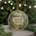 A circular ornament with a scenic lake and forest landscape, featuring the text "HAYES LAKE STATE PARK, MINNESOTA" on it.