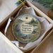 A decorative ornament in a white box, featuring a scenic image of Humbling Lagoon State Park, California.