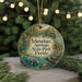 A round ornament with a scenic image of a manatee and a bird, surrounded by greenery, with the text "Tcheupknee Springs State Park, Florida" displayed on it.
