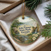 A decorative ornament with a scenic image of John Tanner State Park, Georgia, hanging from a string.