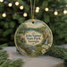 A round ornament featuring a scenic landscape with a river, bridge, and waterfall, surrounded by greenery and flowers, with the text "John Tanner State Park, Georgia" displayed prominently.