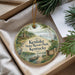 A decorative ornament with a scenic image of Kenlake State Resort Park, Kentucky, hanging from a string.