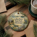 A decorative ornament featuring a scenic view of LeRoy Percy State Park, Mississippi, with a bird, flowers, and a wooden dock.