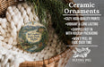 Ceramic ornaments, featuring a scenic image of McCrokey State Park, Idaho, hanging from a wicker basket.