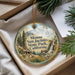A decorative ornament with a scenic mountain landscape and a cabin, featuring the text "Mount San Jacinto State Park, California".