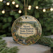 A round ornament with a scenic landscape of a forest and a waterfall, featuring the text "Mount Washington State Forest, Massachusetts" on it.
