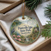 A decorative ornament with a scenic landscape of Paintsville Lake State Park, Kentucky, featuring a bird, flowers, and a deer.