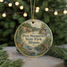 A round ornament with a scenic image of a park, featuring a deer, a bridge, and a river, along with the text "Pere Marquette State Park, Illinois".
