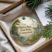 A decorative ornament with a scenic landscape of Rocky Neck State Park, Connecticut, featuring a lighthouse and a body of water.