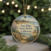 A round ornament with a beach scene and palm trees, featuring the text "San Elijo State Beach, California".