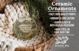 Ceramic ornaments, featuring a detailed image of Sugarloaf Ridge State Park, California, hanging from a wicker basket.