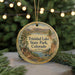 A round ornament with a scenic landscape of mountains, trees, and a lake, featuring the text "Trinidad Lake State Park, Colorado" on it.