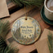 A decorative ornament featuring the image of the Watts Towers in Simon Rodia State Historic Park, California.