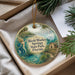 A round ornament with a mermaid and a serene landscape, featuring the text "Weeki Wachee Springs State Park, Florida".