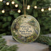 A round ornament with a scenic illustration of White Clay Creek State Park, Delaware, featuring a bird, a bridge, and a mill.