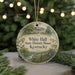 A decorative ornament featuring a house and trees, with the text "White Hall State Historic House, Kentucky" displayed on it.