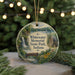 A decorative ornament featuring a scenic landscape with a waterfall, a bridge, and a barn, with the text "Whewater Memorial State Park, Indiana" prominently displayed.