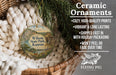 Ceramic ornaments, featuring a ceramic ornament with a scenic landscape of Wilson State Park, Kansas, hanging from a wicker basket.