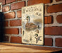a vintage-style metal sign with illustrations and text about the American Wigeon, a type of water bird.