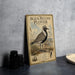 a vintage-style book cover for "Black-Bellied Plover" with a detailed illustration of the bird and text describing its features and habitat.