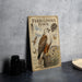 a vintage-style poster or book cover for "Ferrulous Hawk" with illustrations of the bird and its natural habitat.