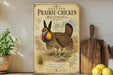 a vintage-style illustration of a prairie chicken, a bird known for its distinctive appearance and role in the prairie ecosystem. The illustration depicts the bird standing in a grassy field, surrounded by various plants and flowers. The text on the image reads "GREATER PRAIRIE-CHICKEN BOOMING" and includes the names of the prairie chicken species, such as the Trompophilis, Trompophilis, and Trompophilis species.