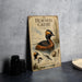 a poster or book cover with an illustration of a horned grebe, a type of water bird, and various text elements related to the bird.