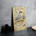 a vintage-style metal sign with illustrations and text about the least tern, a small seabird that is native to the coastal regions of the North Atlantic and North Pacific.