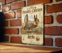 a vintage-style illustration of a prairie chicken on a brick wall.